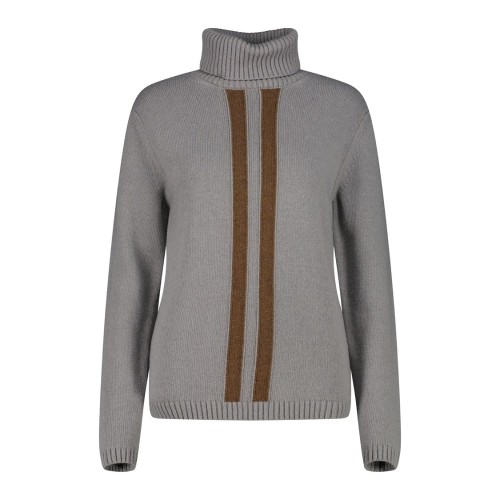 Bluza damska CMP 7H76603/U607 - szara z brązowym paskiem