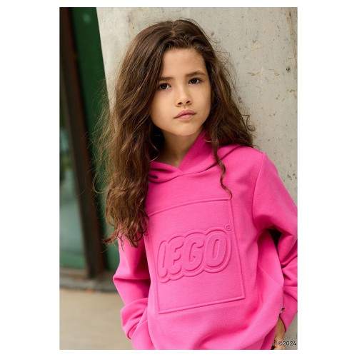 Bluza z kapturem dziewczęca LEGO z kieszenią kangurką 11010295/446 - różowa
