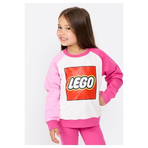 Bluza dziecięca LEGO z raglanowymi rękawami 12011381/138 - biała