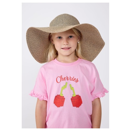 Koszulka dziewczęca LEGO z nadrukiem Cherries 11011358/449 - różowa
